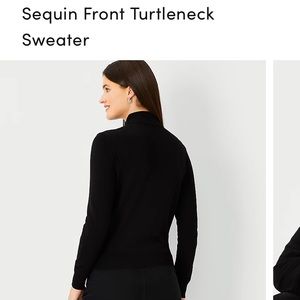 NWT Ann Taylor sequin front mock turtleneck.